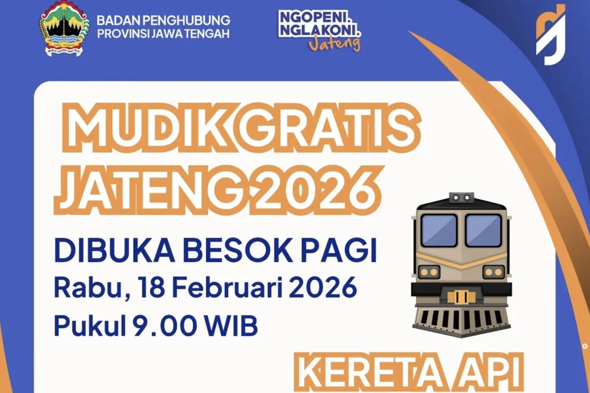Mudik Gratis Jateng 2026 Dibuka Hari Ini, Warga Ber-KTP Jateng Bisa Naik Kereta dari Jakarta