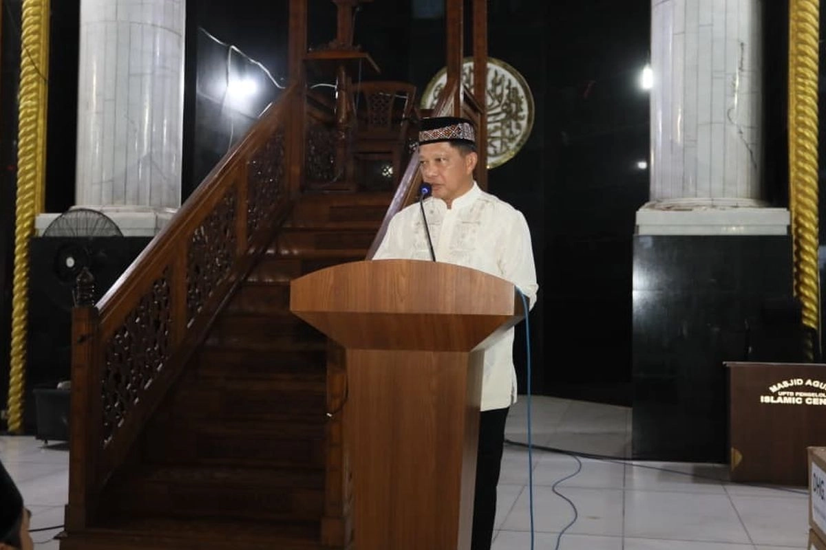 Tarawih Bersama Warga, Kasatgas Tito Siap Dukung Penyelesaian Pembangunan Masjid Agung Islamic Centre Lhokseumawe