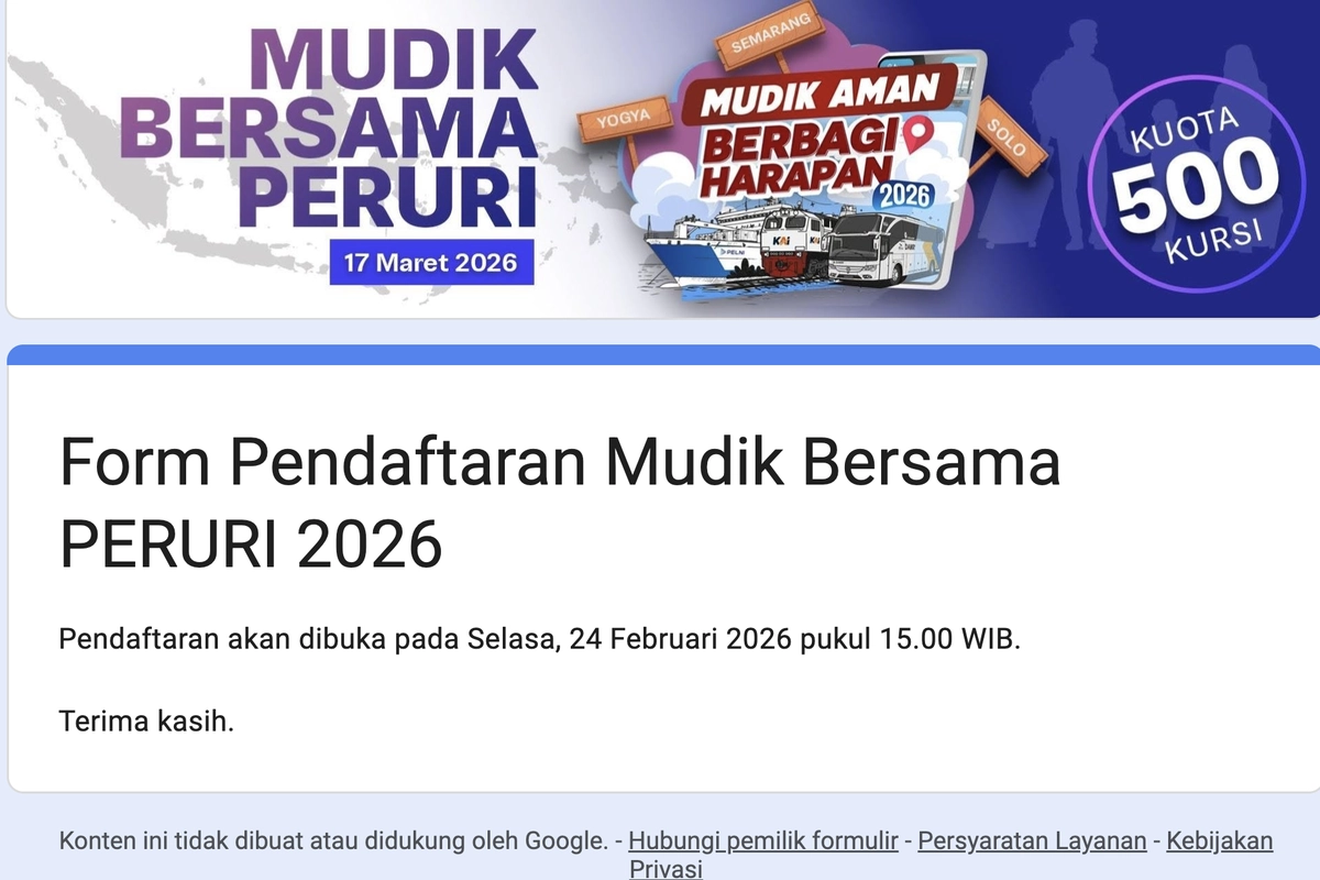 Mudik Gratis Peruri 2026 Dibuka Hari Ini Pukul 15.00 WIB, Ini Link Resmi dan Syaratnya