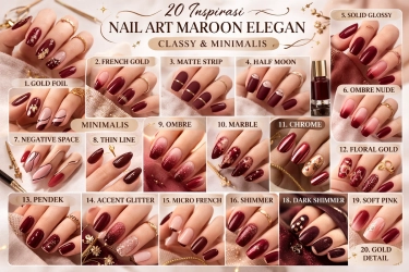 20 Inspirasi Nail Art Maroon Elegan untuk Tampilan Classy