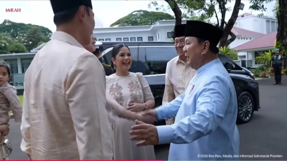 Silaturahmi Lebaran di Istana, Prabowo Sambut Hangat Kunjungan SBY dan Keluarga