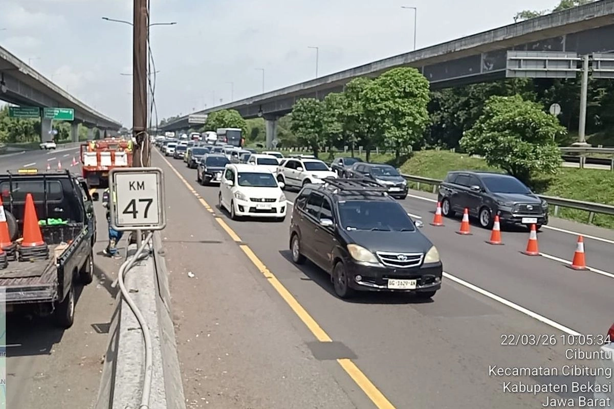 Penyesuaian Contraflow KM 55 Ditutup, Dialihkan ke KM 47-65 Tol Japek