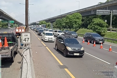 Penyesuaian Contraflow KM 55 Ditutup, Dialihkan ke KM 47-65 Tol Japek