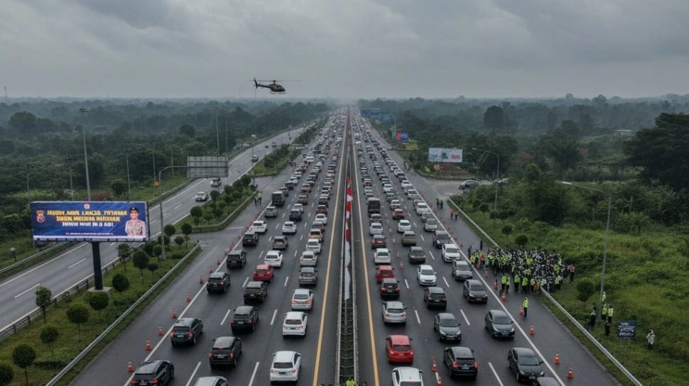 Korlantas Berlakukan One Way Lokal KM 132 hingga KM 70 Tol Trans Jawa Pagi Ini