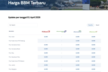 Resmi, Ini Daftar Harga BBM 1 April 2026 di SPBU Pertamina Seluruh Indonesia