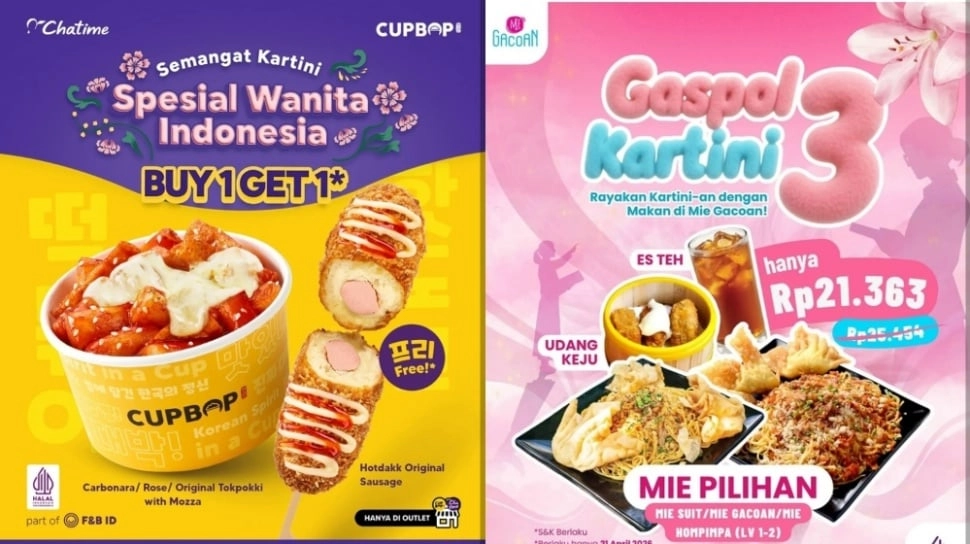 12 Promo Makanan Hari Kartini 2026, Diskon Melimpah untuk Rayakan Momen Spesial