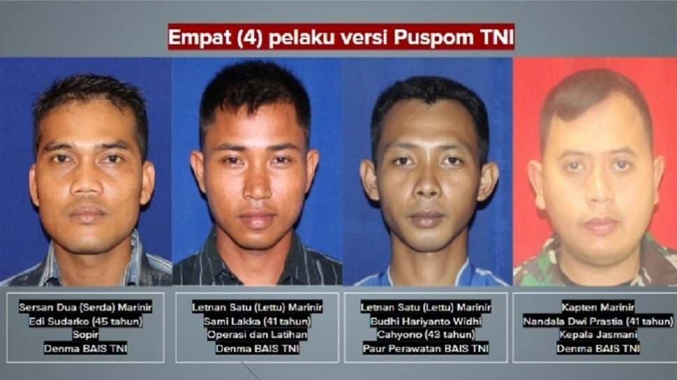 Terkuak! Ini Tampang 4 Anggota BAIS Penyerang Andrie Yunus: 3 Perwira dan 1 Bintara