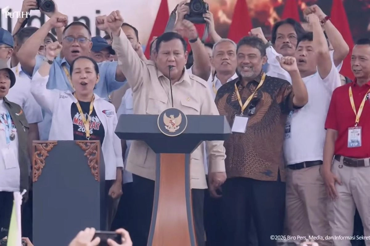 Lagu Internasionale Bergema di May Day 2026, Prabowo Ikut Bernyanyi