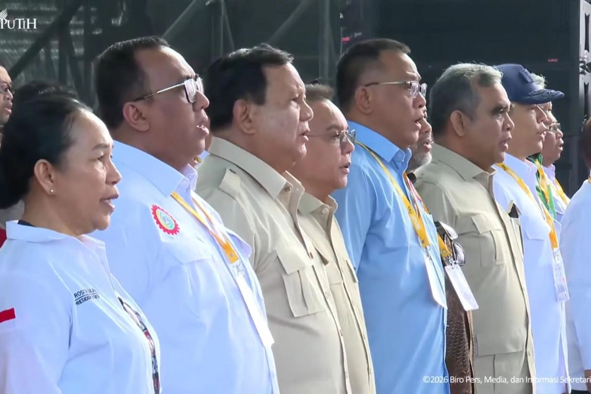 Prabowo Hadiri May Day 2026, Didampingi, Muzani, Dasco, hingga Kapolri