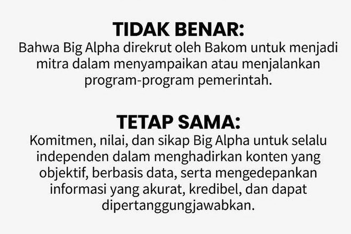 Big Alpha dan Pandemic Talks Bantah Direkrut Bakom RI, Benarkan Tergabung INMF