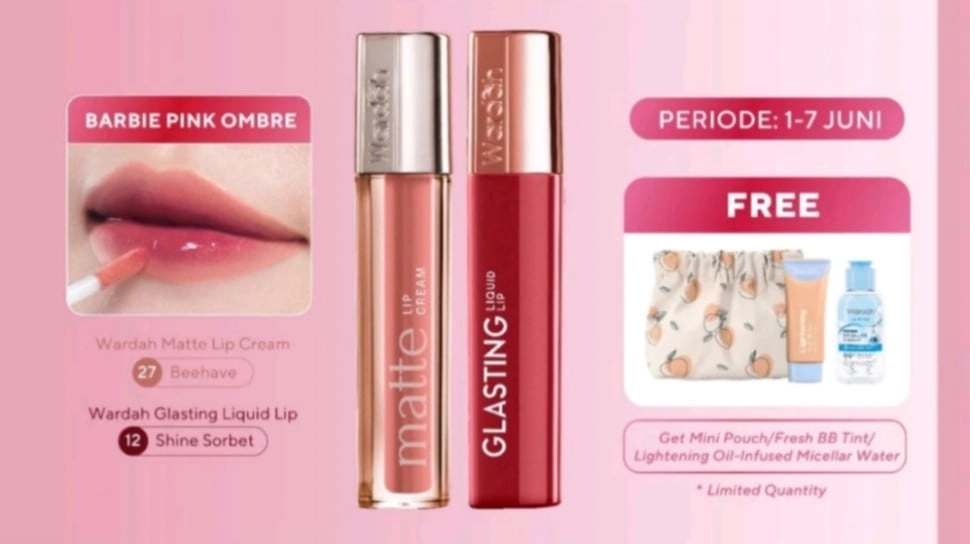5 Shade Wardah Glasting Liquid Lip agar Bibir Terlihat Plumpy dan Glossy Tahan Lama