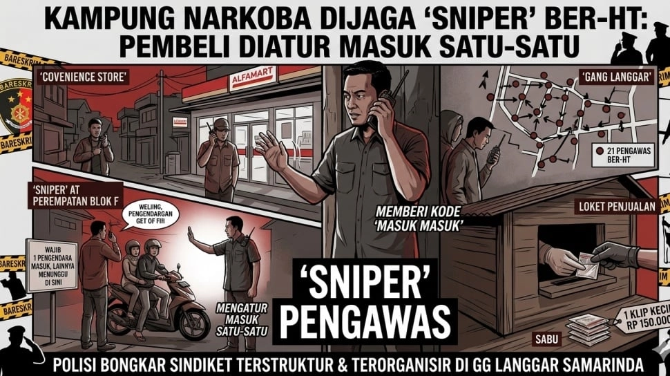 Saling Terhubung via HT, 21 'Sniper' Pasang Badan Jaga Kampung Narkoba di Samarinda Selama 4 Tahun!