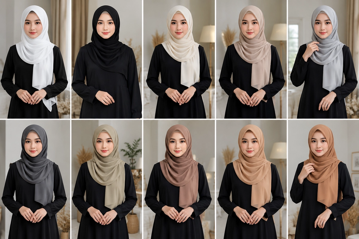 Gamis Hitam Cocok dengan Jilbab Warna Apa? Ini 20 Inspirasinya