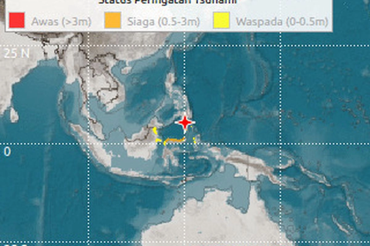 Peringatan Tsunami, BNPB Siaga Evakuasi Warga Pesisir Sulut, Malut, dan Gorontalo
