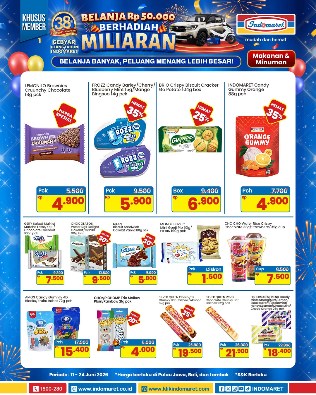 Promo Indomaret Hari Ini 11 Juni 2026, Belanja Rp 50.000 Berhadiah Miliaran