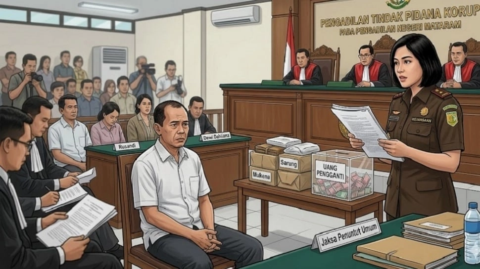 Bansos Sarung dan Mukena Dikorupsi, Eks Legislator NTB Cuma Dituntut 2 Tahun Bui