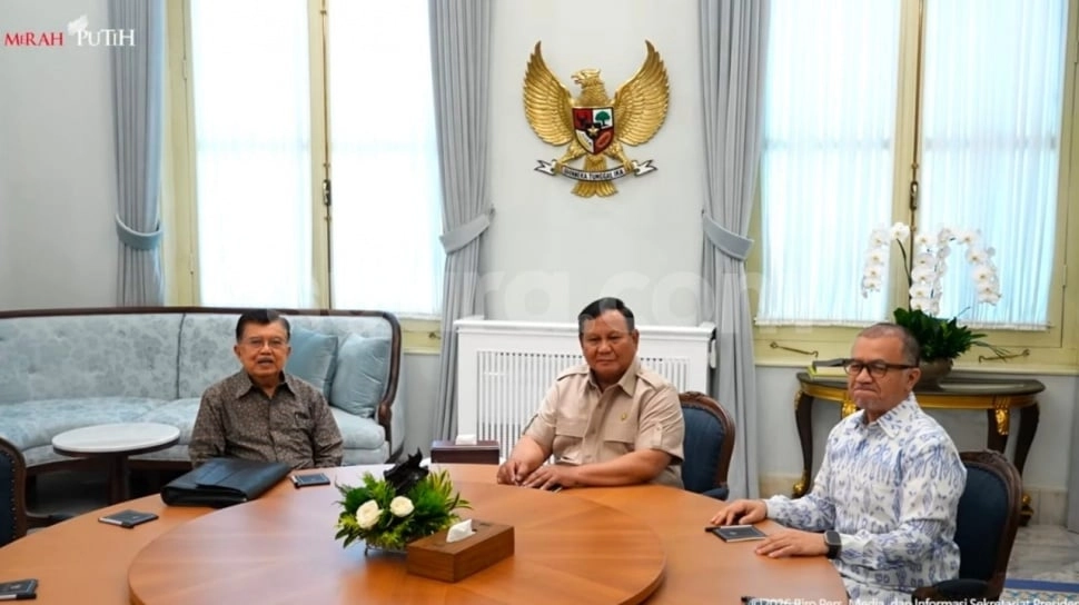 Jusuf Kalla Temui Prabowo di Istana, Datang Bersama Putranya